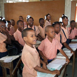 Schüler einer christlichen Schule in Haiti.